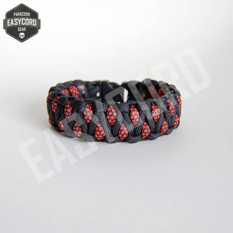 Easycord Paracord Armband Schwarze Und Rote Diamanten Benutzerdefinierte Farben von EASYCORD