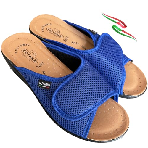 EASYWALK Leichte Damen-Sandalen mit Klettverschluss, anatomische Pflanze, bequem, weicher Boden, vegan, hergestellt in Italien, Kornblumenblau, 39 EU EASYWALK Leichte Damen-Sandalen mit Klettverschluss, anatomische Pflanze, bequem, weicher Boden, vegan, hergestellt in Italien, Kornblumenblau, 39 EU von EASYWALK