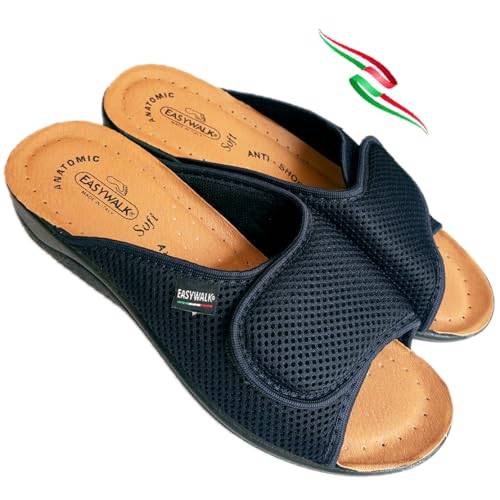 EASYWALK Leichte Damen-Sandalen mit Klettverschluss, anatomische Pflanze, bequem, weicher Boden, vegan, hergestellt in Italien, dunkelblau, 41 EU EASYWALK Leichte Damen-Sandalen mit Klettverschluss, anatomische Pflanze, bequem, weicher Boden, vegan, hergestellt in Italien, dunkelblau, 41 EU von EASYWALK