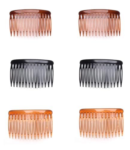 EATAN Haarkamm mit 14 Zähnen, transparent, gedreht, französischer Vintage-Stil, Haarspangen, Haar-Clips, Zubehör für Frauen und Mädchen, 6 Stück EATAN Haarkamm mit 14 Zähnen, transparent, gedreht, französischer Vintage-Stil, Haarspangen, Haar-Clips, Zubehör für Frauen und Mädchen, 6 Stück von EATAN