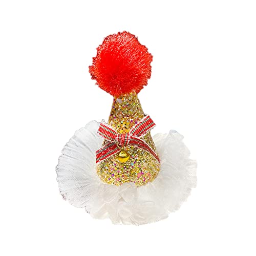 Haarklammer, Haarschmuck, schöne Weihnachtsmütze, Haarnadel, dekorative Haarspange, Ornamente, Pailletten, glitzernde Weihnachts-Haarspange for Festival, Geburtstag, Damen, Kinder, rot (Color : Aurea von EAUSO