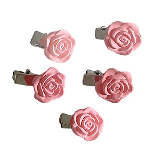 Haarklammern, Haarschmuck, 5 süße Haarspangen, Haarspangen, Schmuck, Kopfbedeckungen, Kopfschmuck, seitlicher Pony, Haarklammer, Kopfbedeckung, Haarnadeln for Frauen, Pfirsich (Color : Flower) von EAUSO