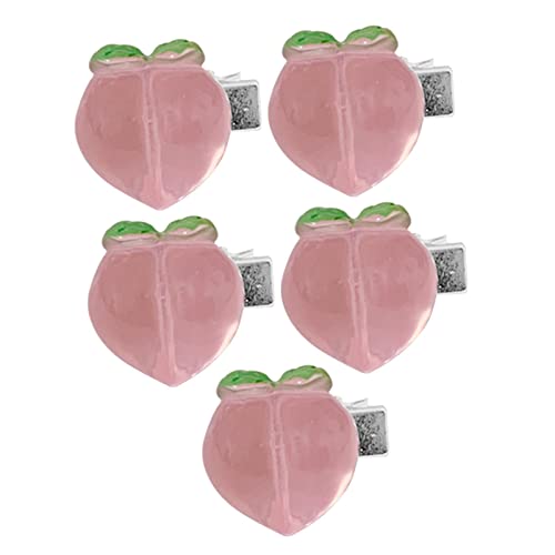 Haarklammern, Haarschmuck, 5 süße Haarspangen, Haarspangen, Schmuck, Kopfbedeckungen, Kopfschmuck, seitlicher Pony, Haarklammer, Kopfbedeckung, Haarnadeln for Frauen, Pfirsich (Color : Peach) von EAUSO