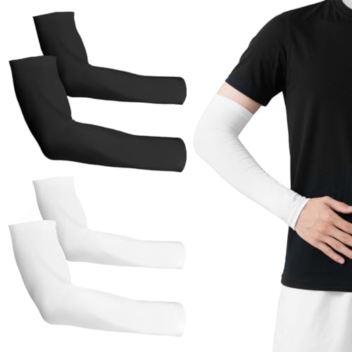 EAVUYIS 2 Paare Ärmlinge Arm Sleeve Armstulpen für Damen Herren Jugend, Ärmel mit UV Sonnenschutz, Tattoo Abdeckung, Kühlende Armabdeckung, Kompression Armschoner von EAVUYIS