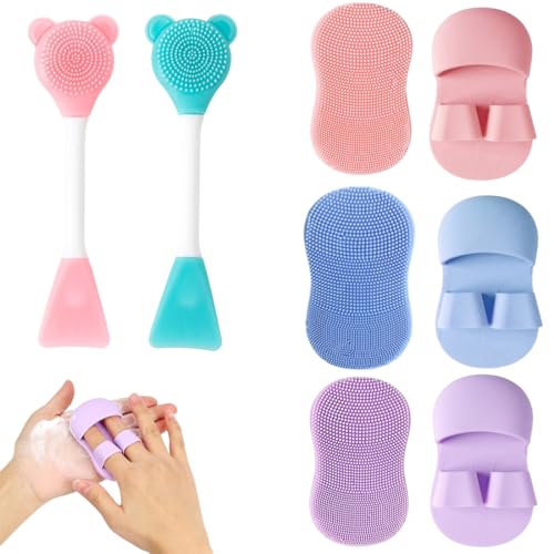 EAVUYIS 5 Stück Gesichtsreinigungsbürste weiches Silikon Gesicht Scrubber Gesichtsmassage Bürste für Poren Mitesserentfernung Peeling einzigartiges Make up Werkzeug für Mädchen von EAVUYIS