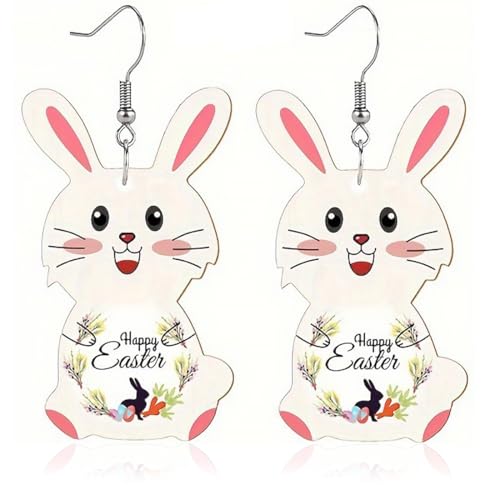 EAVUYIS Acryl Ostern Ohrringe Osterhase Kaninchen Dangle Schmuck Für Frauen Mädchen Charm Ostergeschenke von EAVUYIS