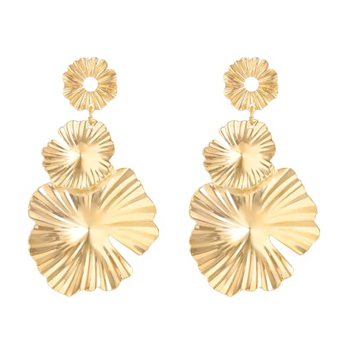 EAVUYIS Gold Blume Blütenblatt Baumeln Ohrringe Lange Lotusblüte Quaste Ohrringe Übertreiben Große Florale Ohrstecker Metall Textur Blume Aussage Ohrringe Brautschmuck Für Frauen Und Mädchen EAVUYIS Gold Blume Blütenblatt Baumeln Ohrringe Lange Lotusblüte Quaste Ohrringe Übertreiben Große Florale Ohrstecker Metall Textur Blume Aussage Ohrringe Brautschmuck Für Frauen Und Mädchen von EAVUYIS
