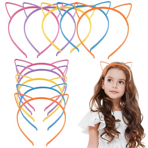 EAVUYIS Katzenohren Haarreif, 10 Stück Katze Haar Hoops, Katzen Geburtstag Deko, Mädchen Haarschmuck Für Geburtstagsparty Cosplay EAVUYIS Katzenohren Haarreif, 10 Stück Katze Haar Hoops, Katzen Geburtstag Deko, Mädchen Haarschmuck Für Geburtstagsparty Cosplay von EAVUYIS