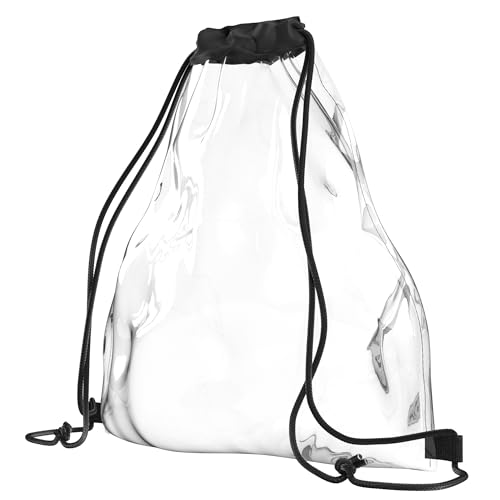 EAZY CASE - Festival Bag durchsichtig Transparente Tasche für Veranstaltungen Stadion Turnbeutel mit Kordelzug Rucksack Wasserdicht Sportbeutel Kosmetikbeutel Accessoire Festivaltasche Unisex Klein von EAZY CASE