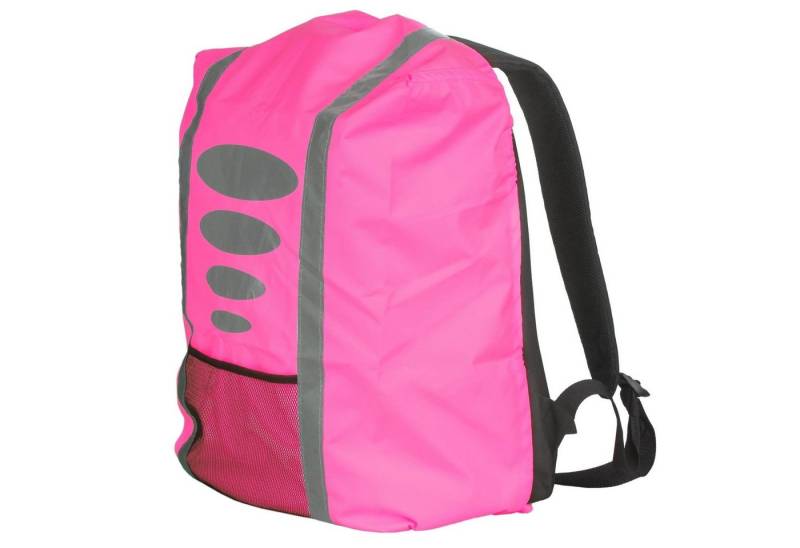 EAZY CASE Rucksack-Regenschutz Reflektor-Überzug Schutzhülle Uni, Reflektierender Regenüberzug für Rucksäcke wasserabweisend Neon Pink von EAZY CASE