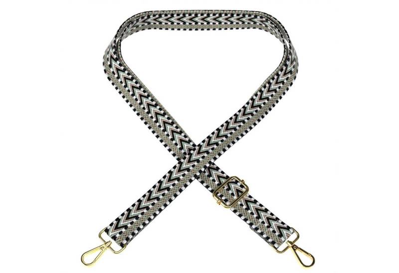 EAZY CASE Schulterriemen Ersatz Taschenriemen Boho Style Body Bag Wechselband Ersatzgurt mit Karabinerverschluss Metall Schwarz von EAZY CASE