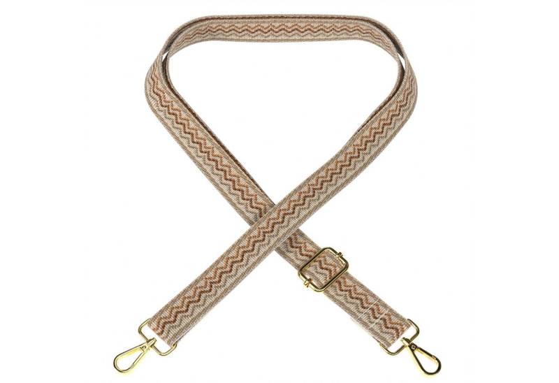 EAZY CASE Schulterriemen Ersatz Taschenriemen Boho Style Cross Bag Wave Handytaschenband Smartphonekette Schultertasche Beige von EAZY CASE