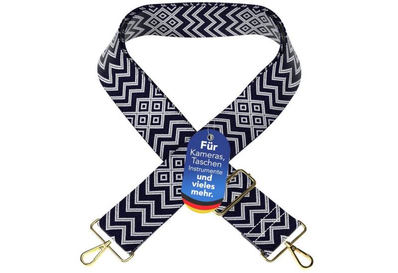 EAZY CASE Schulterriemen Schultergurte für Taschen gemustert Cross Bag Handytaschenband Smartphonekette Schultertasche Blau Weiß von EAZY CASE