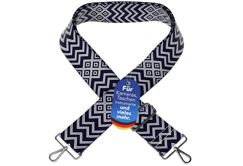 EAZY CASE Schulterriemen Schultergurte für Taschen gemustert Cross Bag Handytaschenband Smartphonekette Schultertasche Blau Weiß von EAZY CASE
