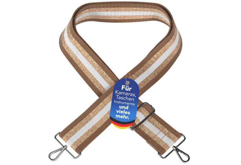 EAZY CASE Schulterriemen Schultergurte für Taschen gemustert Verstellbarer Trageriemen Ersatz Taschengurt DIY Gürteltasche Braun von EAZY CASE