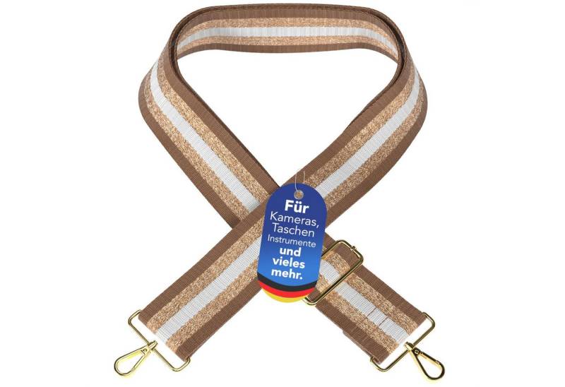 EAZY CASE Schulterriemen Schultergurte für Taschen gemustert Verstellbarer Trageriemen Ersatz Taschengurt DIY Gürteltasche Braun von EAZY CASE