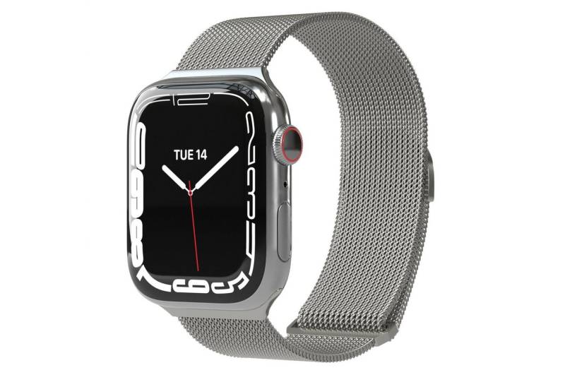 EAZY CASE Uhrenarmband Metall Band für iWatch 11 10 9 8 7 6 5 4 3 2 1 SE Ultra, Ersatzarmband Apple Watch 42mm 41mm 40mm 38mm Verschluss Band Silber von EAZY CASE