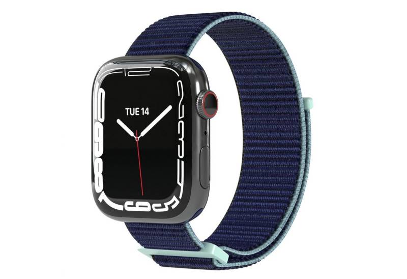 EAZY CASE Uhrenarmband Nylon Band für iWatch 9 8 7 6 5 4 3 2 1 SE Ultra, Ersatzarmband für Apple Watch 41mm 40mm 38mm atmungsaktiv Dunkel Blau von EAZY CASE