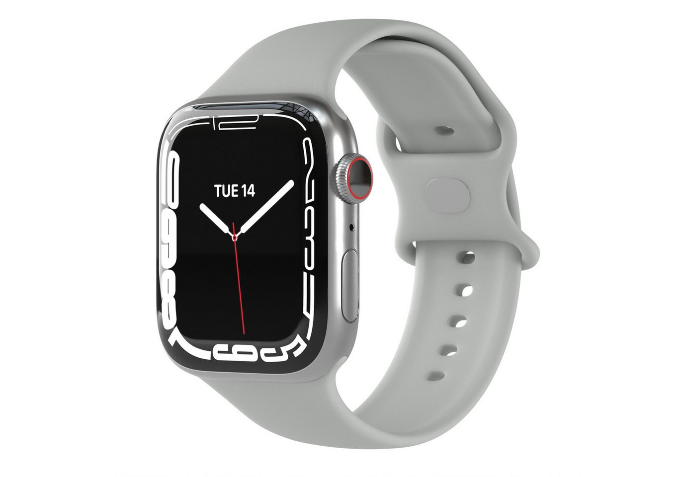 EAZY CASE Uhrenarmband Silicon Armband iWatch 10 9 8 7 6 5 4 3 2 SE Ultra, verstellbares Band 38-42mm Sportloop flexibel Knopfverschluss Hellgrau von EAZY CASE