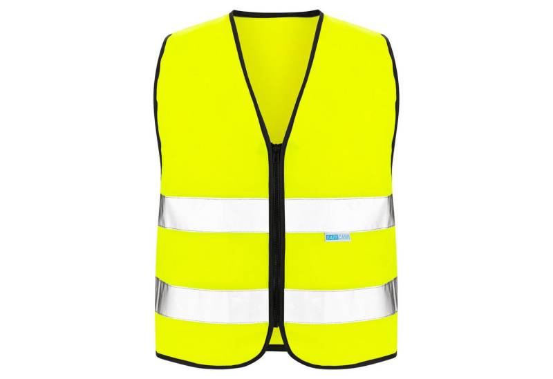 EAZY CASE Warnweste Kinder Warnweste Reißverschluss Warnweste für Kinder, Leucht Weste reflektierend Neon, Größe XS Gelb von EAZY CASE
