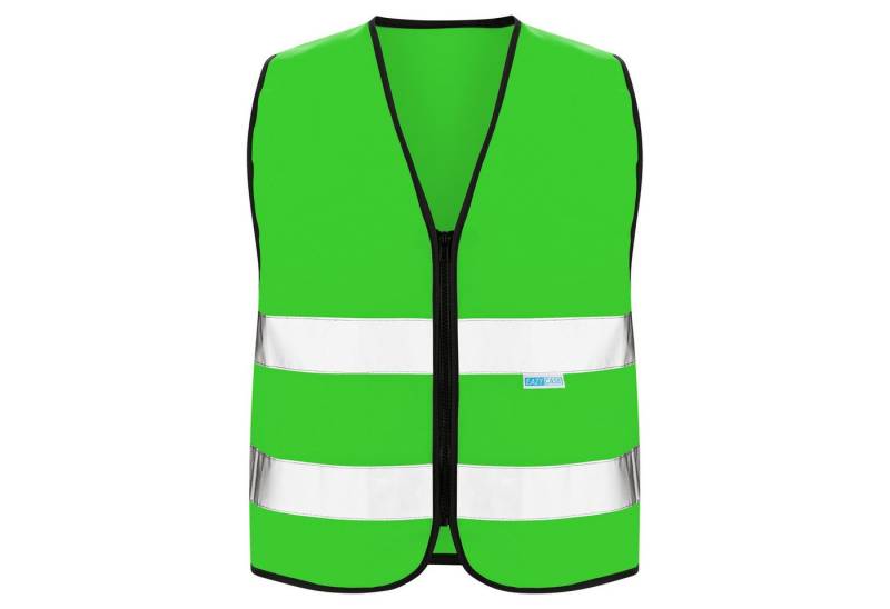 EAZY CASE Warnweste Kinder Warnweste Reißverschluss Kinder Warnweste Reißverschluss Sicherheit Schulweg, Größe M in Grün von EAZY CASE