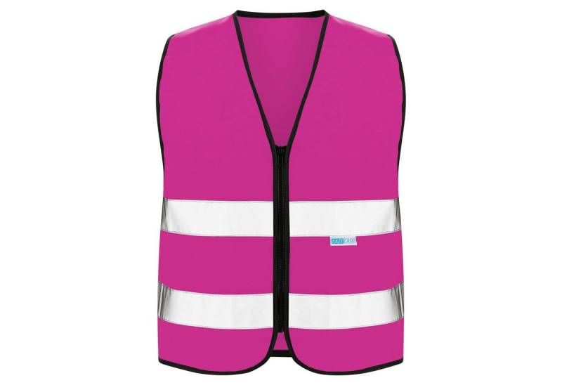 EAZY CASE Warnweste Kinder Warnweste Reißverschluss Reflektor Weste, Sicherheitsweste für Kinder Warnweste, Größe M Pink von EAZY CASE