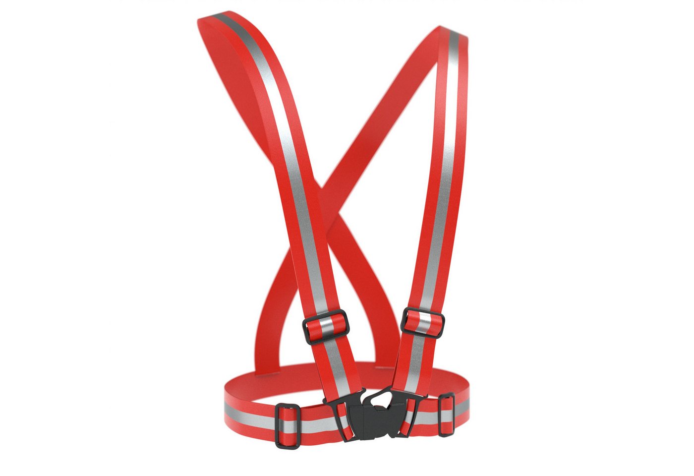 EAZY CASE Warnweste Universal Warnweste mit Schnalle Reflektorweste Sichtbar im Dunkeln für Sport Joggen Motorrad Weste Rot von EAZY CASE