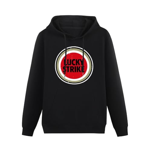 Lucky Strike Cigarettes Tobacco Smoke Vintage Men Cartoon Hoodie Unisex Sweatshirt Casual Pullover Hooded Black XL von EAtsia