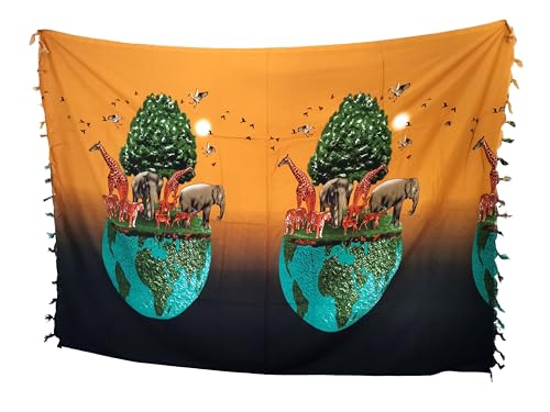 EB-CON Pareo Sarong Strand Wickelrock Strandtuch Bikini Cover Up Decke (DE/NL/SE/PL, Alphanumerisch, Einheitsgröße, Regular, Regular, Savanna) von EB-CON