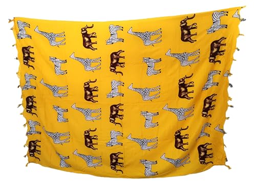 Pareo Sarong Strand Wickelrock Strandtuch Bikini Cover Up Decke (DE/NL/SE/PL, Alphanumerisch, Einheitsgröße, Regular, Regular, Wildlife) von EB-CON