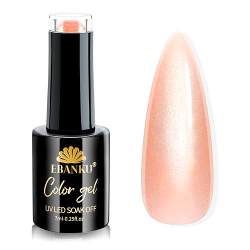 EBANKU UV Jelly Nagellack, 10ML Nude Silber Shimmer Gel Nail Polish Set, Transparent Soak Off UV Gel für Zuhause Salon DIY Nagelkunst von EBANKU