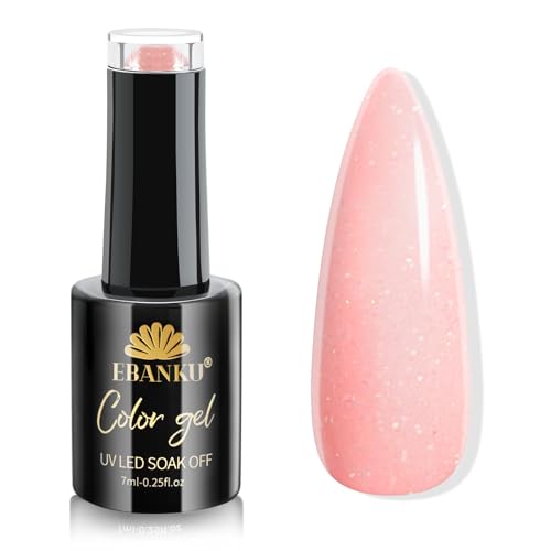 EBANKU UV Jelly Nagellack, 10ML Rosa Transparenter Gel Nail Polish Set Soak Off für Zuhause Salon DIY Nagelkunst von EBANKU