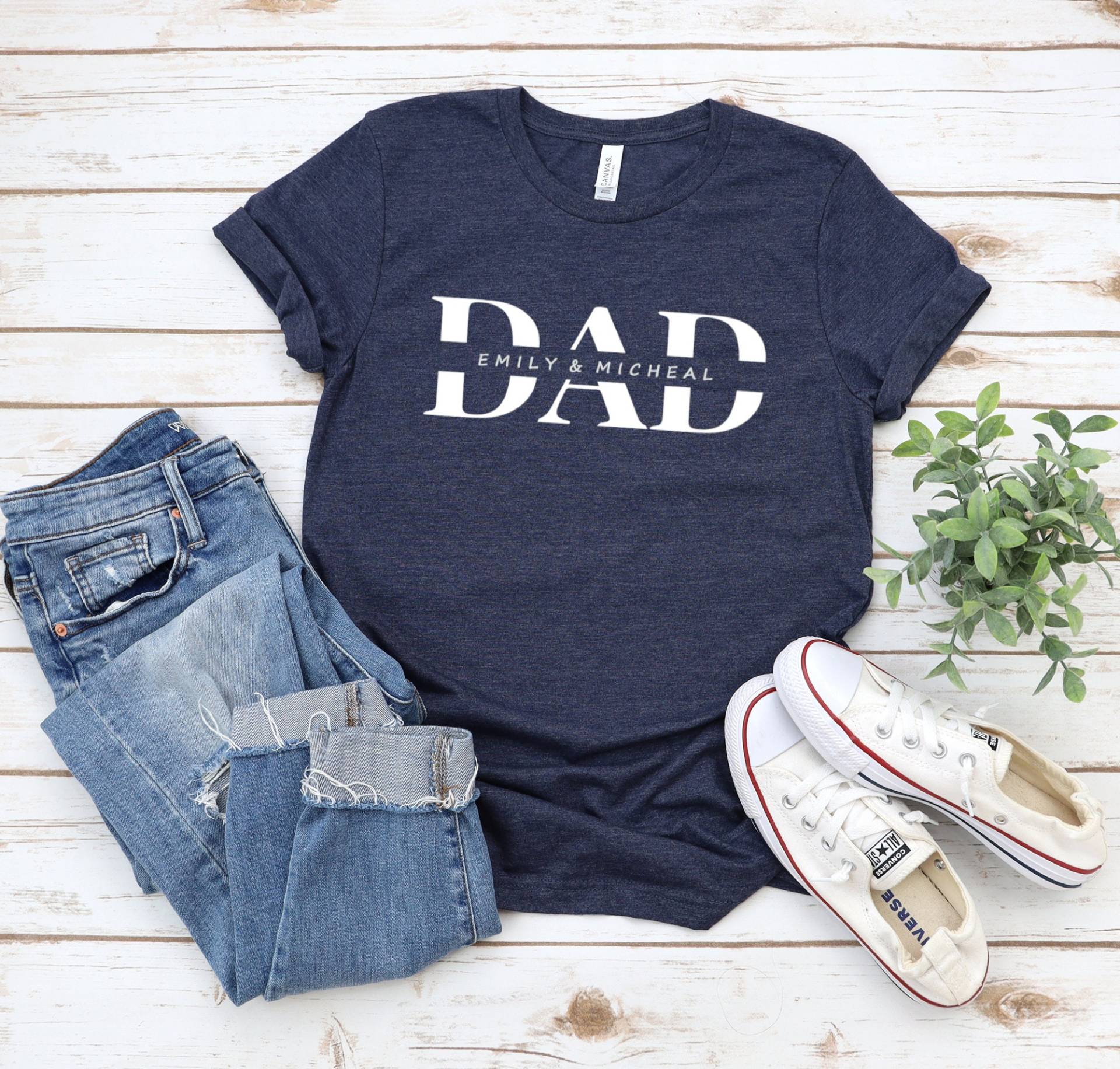 Personalisiertes Papa Shirt, Shirt Mit Kinder Namen, Vatertag Personalisiertes Opa von EBBADesignUS