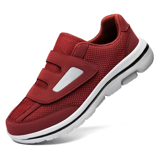 Diabetiker Schuhe Damen Herren rutschfeste Orthopädische Walkingschuhe Extra Weit Atmungsaktiv Gesundheitsschuhe mit Klettverschluss Verstellbare Geschwollene Füße für Senioren von EBGRF