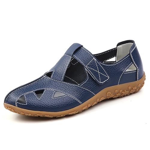 EBGRF Bequem Arbeitsschuhe für Damen : Leicht Atmungsaktiv Freizeitschuhe Hohlen Lässige Flache Schuhe mit Klettverschluss Sommer Rutschfeste Geschlossene Flache Sandalen EBGRF Bequem Arbeitsschuhe für Damen : Leicht Atmungsaktiv Freizeitschuhe Hohlen Lässige Flache Schuhe mit Klettverschluss Sommer Rutschfeste Geschlossene Flache Sandalen von EBGRF