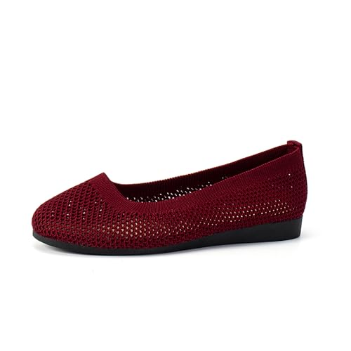 EBGRF Bequem Ballerinas für Damen : Leicht Atmungsaktiv Stricken Ballerina Schuhe mit Rundkappe Sommer Elegant Flache Schuhe Slip-On Walking Flats Lässiger Stil EBGRF Bequem Ballerinas für Damen : Leicht Atmungsaktiv Stricken Ballerina Schuhe mit Rundkappe Sommer Elegant Flache Schuhe Slip-On Walking Flats Lässiger Stil von EBGRF