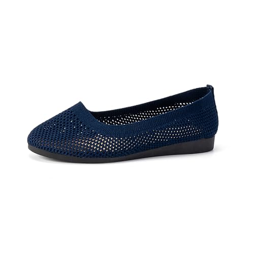 Bequem Ballerinas für Damen : Leicht Atmungsaktiv Stricken Ballerina Schuhe mit Rundkappe Sommer Elegant Flache Schuhe Slip-On Walking Flats Lässiger Stil Bequem Ballerinas für Damen : Leicht Atmungsaktiv Stricken Ballerina Schuhe mit Rundkappe Sommer Elegant Flache Schuhe Slip-On Walking Flats Lässiger Stil von EBGRF