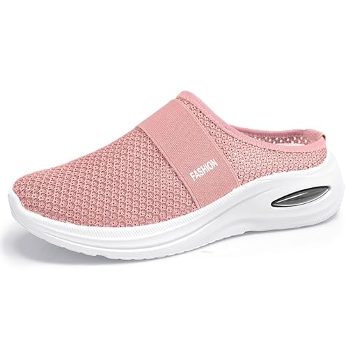 EBGRF Leicht Hausschuhe für Damen : Atmungsaktiv Mesh Gartenschuhe Outdoor rutschfeste Walkingschuhe Slip-On Plateau Clogs Sommer Strandsandalen Orthopädische Freizeitschuhe von EBGRF