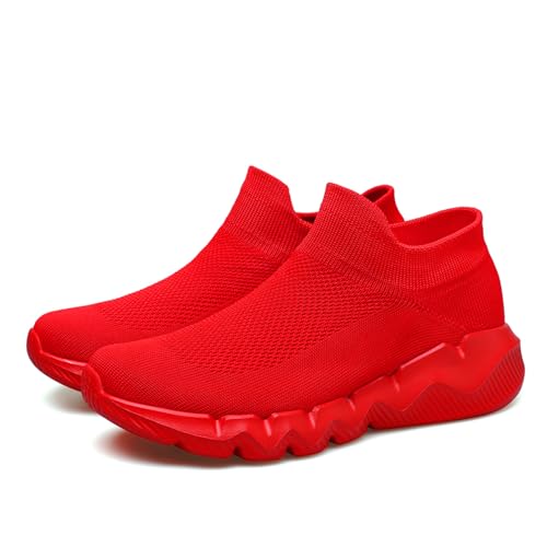 EBGRF Wanderschuhe für Damen Herren : Bequem Leicht Freizeitschuhe Unisex Atmungsaktiv Mesh Walkingschuhe Slip On Outdoor Sportschuhe rutschfest Straßenlaufschuhe Trainingsschuhe Turnschuhe von EBGRF