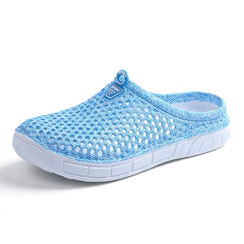 Pantoletten Sandalen für Damen Herren Leicht Atmungsaktiv Gartenclogs rutschfest Slip-On Hausduschuhe Unisex Outdoor Gartenschuhe Sommer Schnell Trocknend Strand Sandalen von EBGRF
