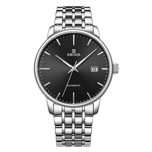 EBOHR Herren Pro Diver Mechanische Uhr – Hochenergetischer mechanischer Kern, schwarz, multifunktionales leuchtendes Zifferblatt, fortschrittlich, wasserdicht, tiefes Tauchen, leicht ablesbar von EBOHR