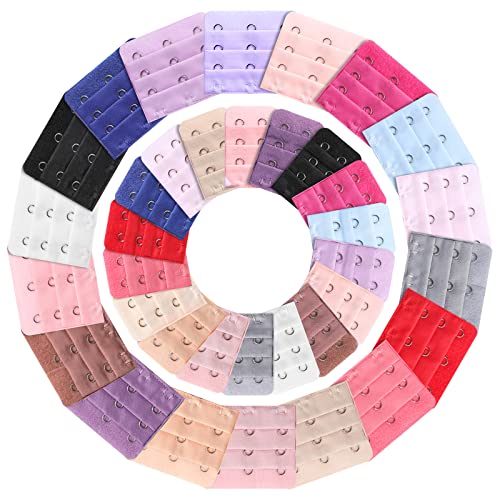 eBoot 36 Stück Erweiterung der Damenbüstenhalter Bra Extender Haken, 2 Haken und 3 Haken, 18 Farben von EBOOT