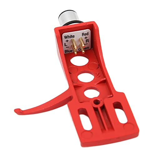 EBTOOLS Aluminiumlegierung Stifthalter für Phonograph mit 4 Verbindungsdrähten - DJ -Kartusche Kompatibel mit Turntables (Rot) von EBTOOLS