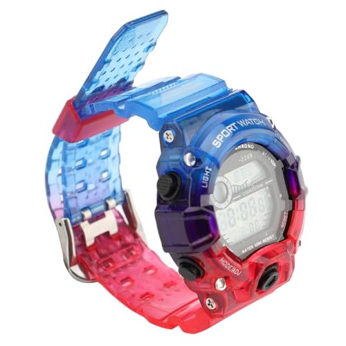 EBTOOLS Multifunktionale Digitale Uhr mit LED -Display für Sportliebhaber - Dual Time Countdown Chronograph für Jugendliche in Grün und Rot (Blau Rot) von EBTOOLS