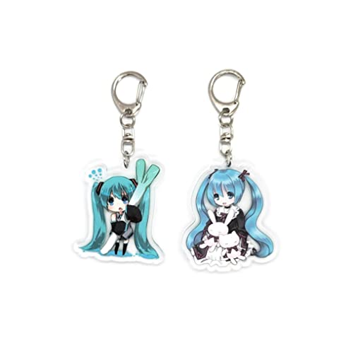 EBTY DREAMS Inc. – Set mit 2 Hatsune Miku Vocaloid Acryl Schlüsselanhänger v3, Mehrfarbig, Pendant Height: 2 inches von EBTY DREAMS