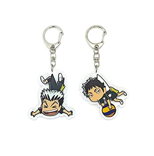 EBTY DREAMS Inc. - Set von 2 Haikyuu Acryl Schlüsselanhänger Koutarou Bokuto, Keiji Akaashi v4, Mehrfarbig, Pendant Height: 2 inches von EBTY DREAMS