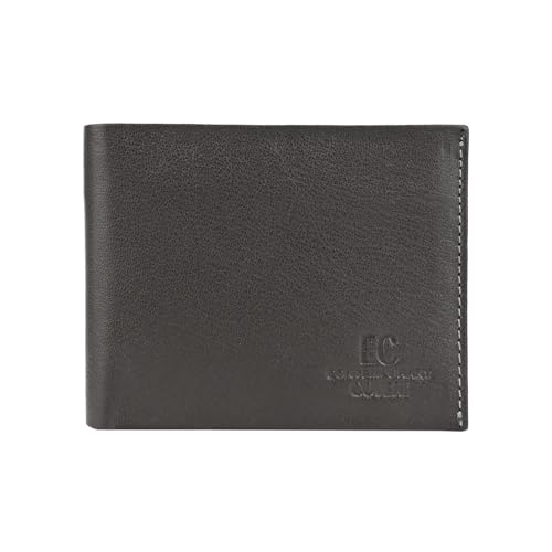 EC Coveri Herren-Geldbörse aus echtem Leder, schlank und klein, mit Münzfach und Geschenkbox von EC Contemporary Coveri