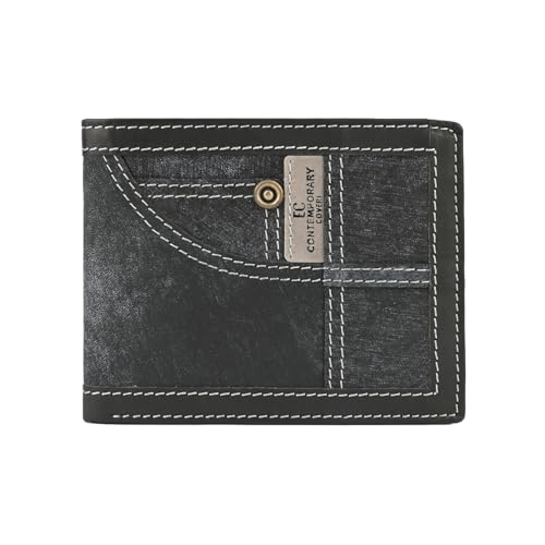 EC Coveri Herren-Geldbörse aus echtem Leder, schlank und klein, mit Münzfach und Geschenkbox von EC Contemporary Coveri