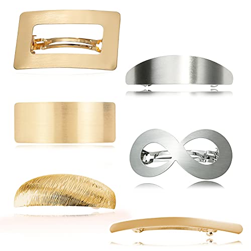 6 Pack Vintage Retro Geometrische Haarspangen für Frauen Mädchen Dekorativ, minimalistisch Hohl Metall Französisch Haarspangen Haarnadeln Frühling Haarspangen Zubehör von LUOLIPEYA