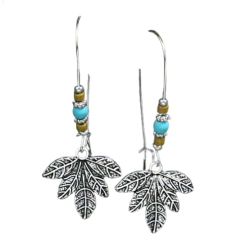 Natürlicher Türkis – Böhmische Vintage-Silber-Türkis-Ohrringe, Geschenk for Frauen Und Mädchen(Style-9) von ECBLI